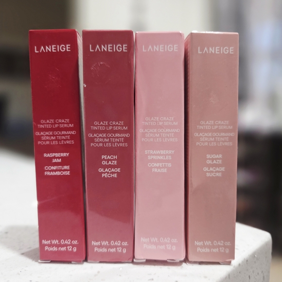 LANEIGE Other - LANEIGE Glaze Craze Polypeptide Tinted Lip Serum Set Of 4